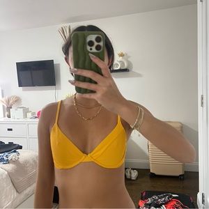 Abercrombie & Fitch yellow underwire bikini top